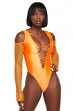 Body naranja con cordones en los hombros