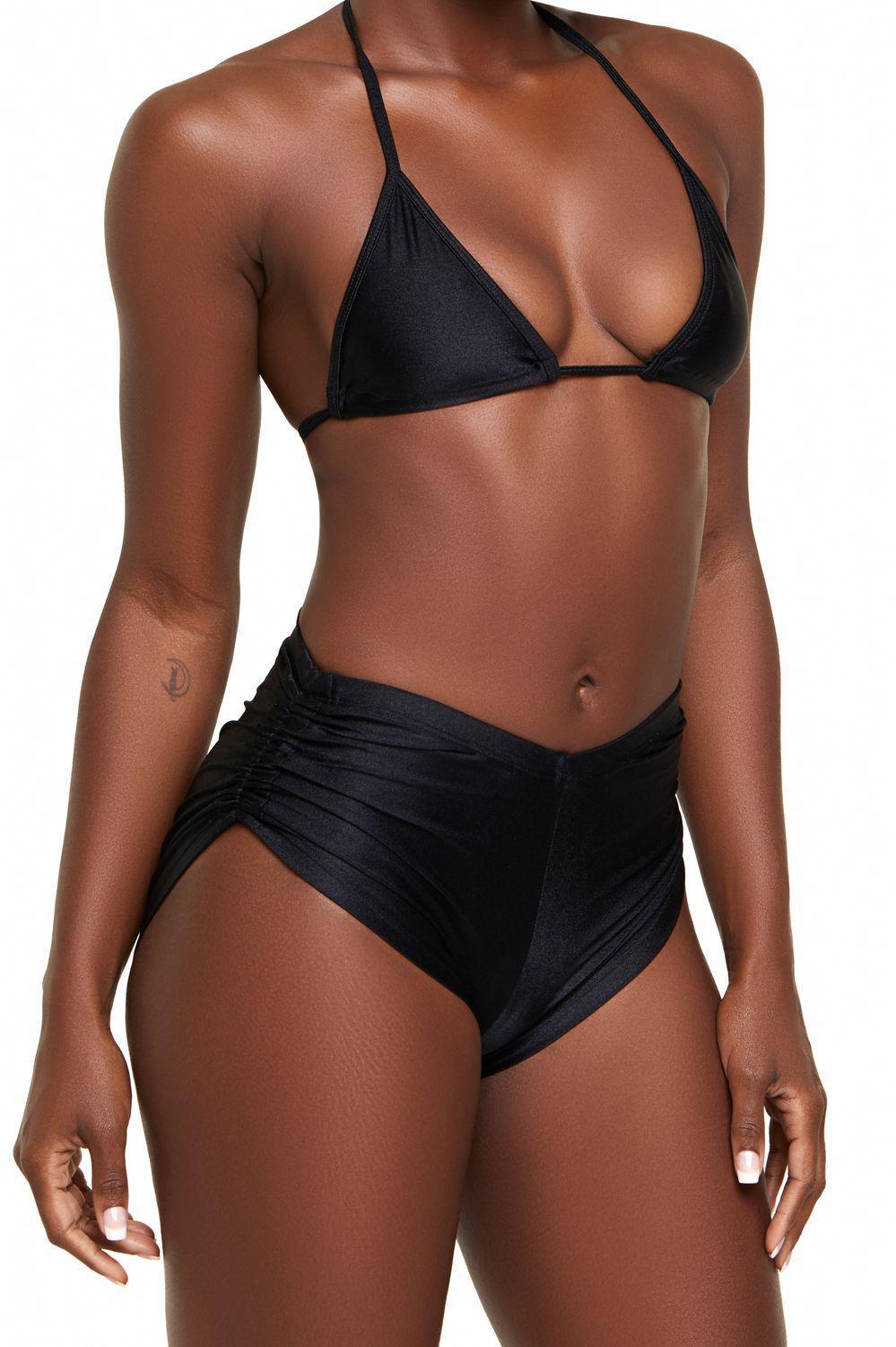 Black Scrunch Side Shorts