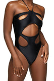 Black Open Under Boob Bodysuit