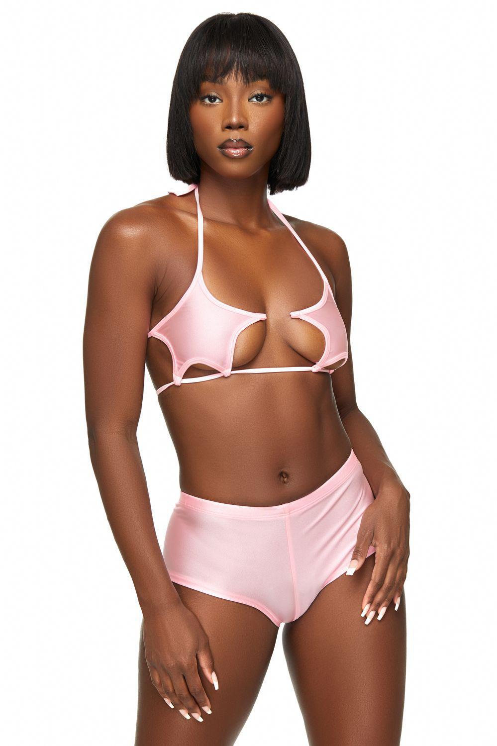 Bubblegum Pink Pink Star Bikini Top