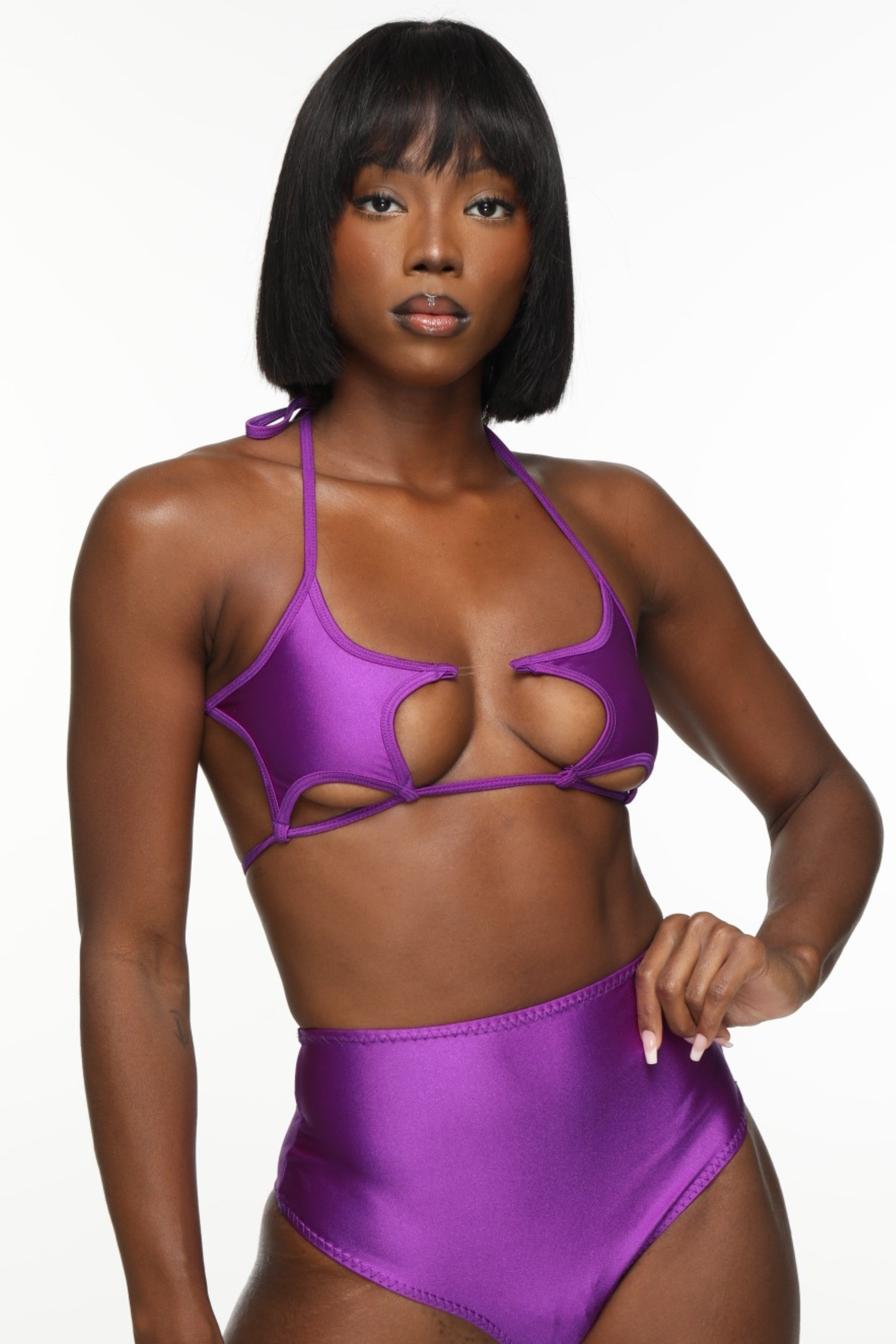 Purple Star Bikini Top