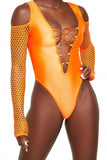 Body naranja con cordones en los hombros