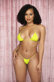 Neon Yellow Micro Mini Bikini Rhinestone Set