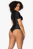 Top corto con cremallera personalizado por encargo (T047A)