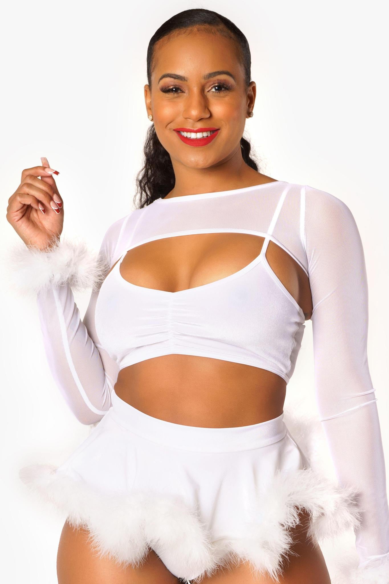 White Velvet Racerback Top