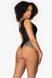 Black Infinity Racer Back Bodysuit