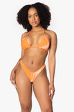 Pastel Neon Orange Velvet Bae Watch Thong