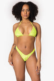 Tanga Bae Watch de terciopelo amarillo neón pastel