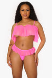 Hot Pink Underboob Lingerie Set