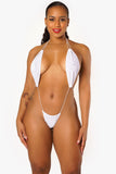 White Rhinestone Barely There Velvet Sling Shot