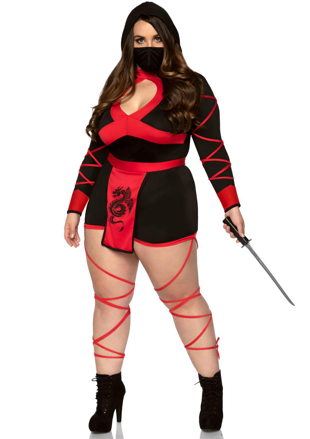 Plus Red Dragon Ninja Costume