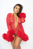 Sheer Short Fur Robe - The Beauty Cave Boutique