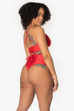 Red Criss Cross Crop Top