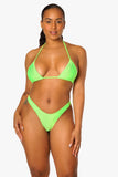 Conjunto de bikini Bae Watch de color lima neón