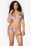 Lavender Velvet Triangle Bikini Top
