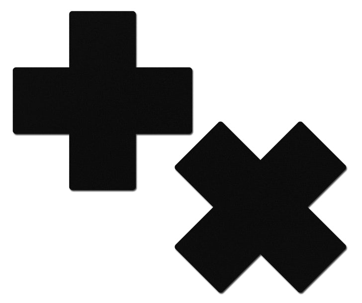Matte Black Cross Nipple Pasties