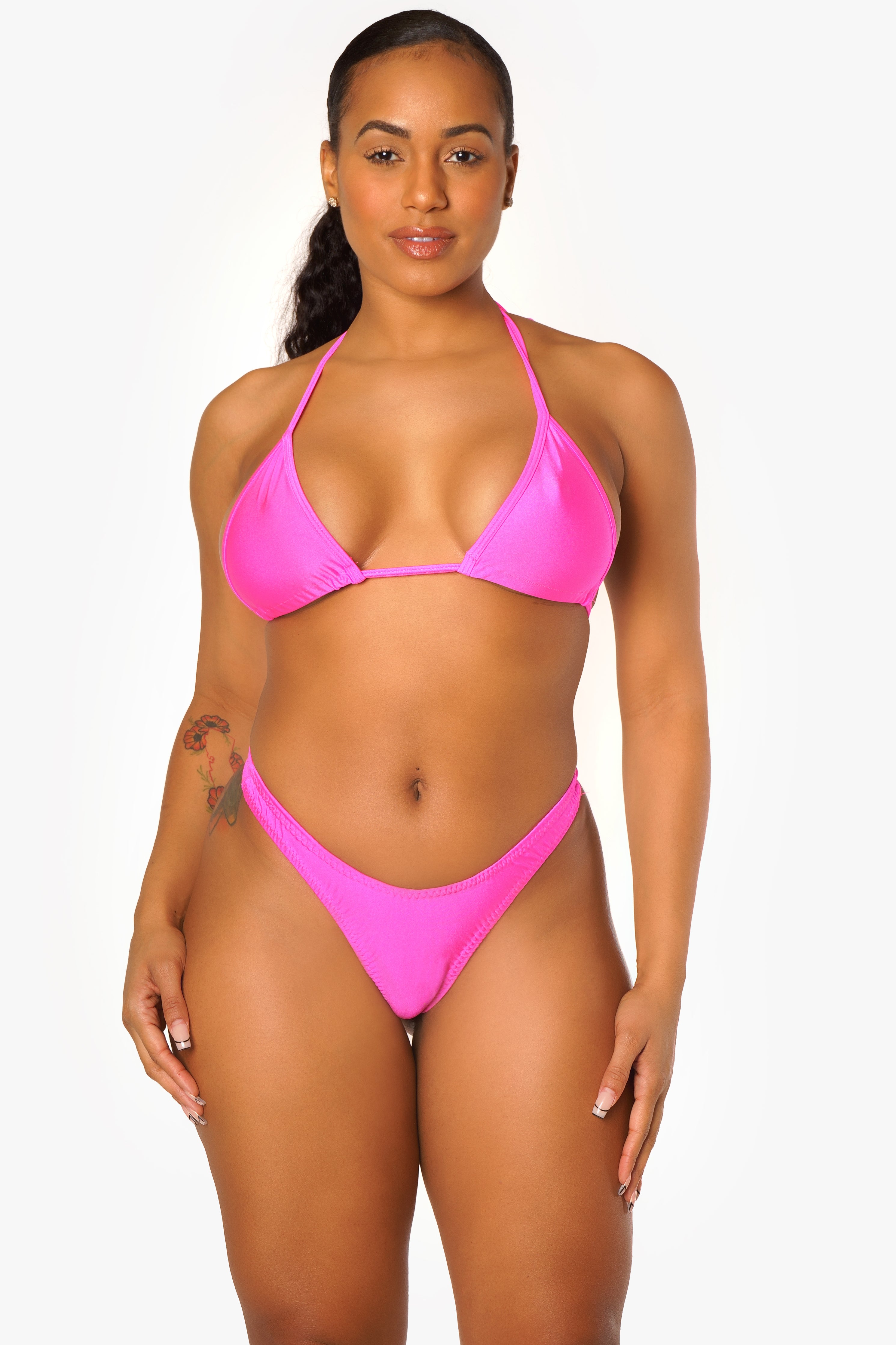 Conjunto de bikini con reloj Magenta Bae