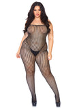 Plus Size Seamless Crochet Net Bodystocking
