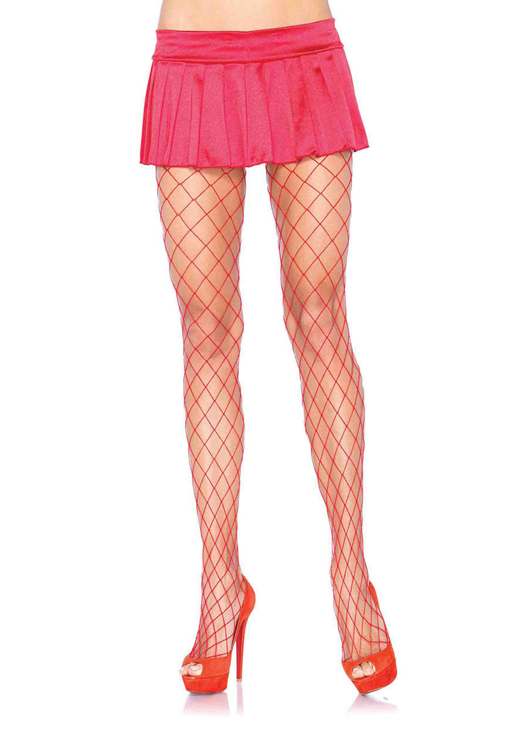 Red Diamond Fence Spandex Stockings