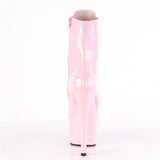 Botas de charol rosa con punta cerrada y tacón