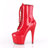 Red Patent Leather Close Toe Heel Boots