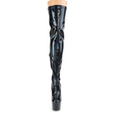 Black Hologram Thigh High Boot