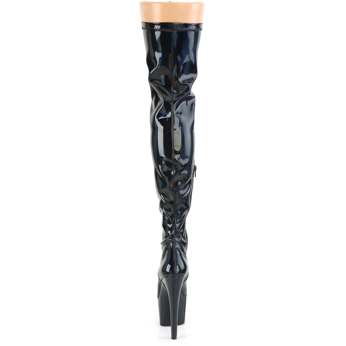 Black Hologram Thigh High Boot