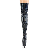 Black Hologram Thigh High Boot