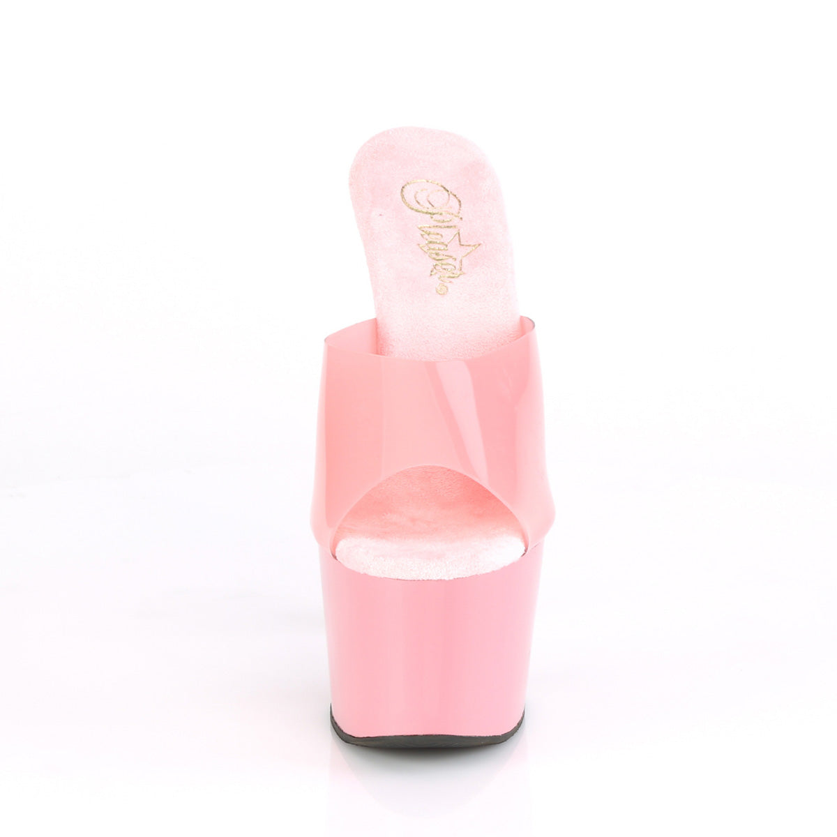 Baby Pink Platform Slide Heels