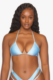 Cool Blue Triangle Bikini Top