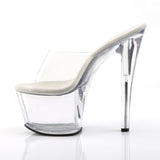 Clear Short Platform Slide Heels