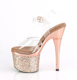 Rose Gold Multi Glitter Strap Heel