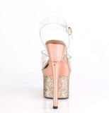 Rose Gold Multi Glitter Strap Heel