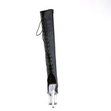 Black Thigh High Chrome Platform Boots