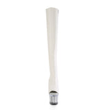 White Thigh High Chrome Platform Boots