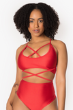 Red Criss Cross Crop Top