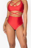 Red High Waisted Bottoms