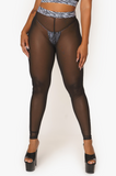 Zebra Accents Black Mesh Pants