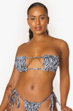Zebra Gather Bikini Top