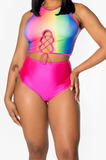 Fuchsia High Waisted Bottoms