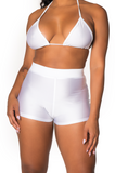 White High Waisted Shorts