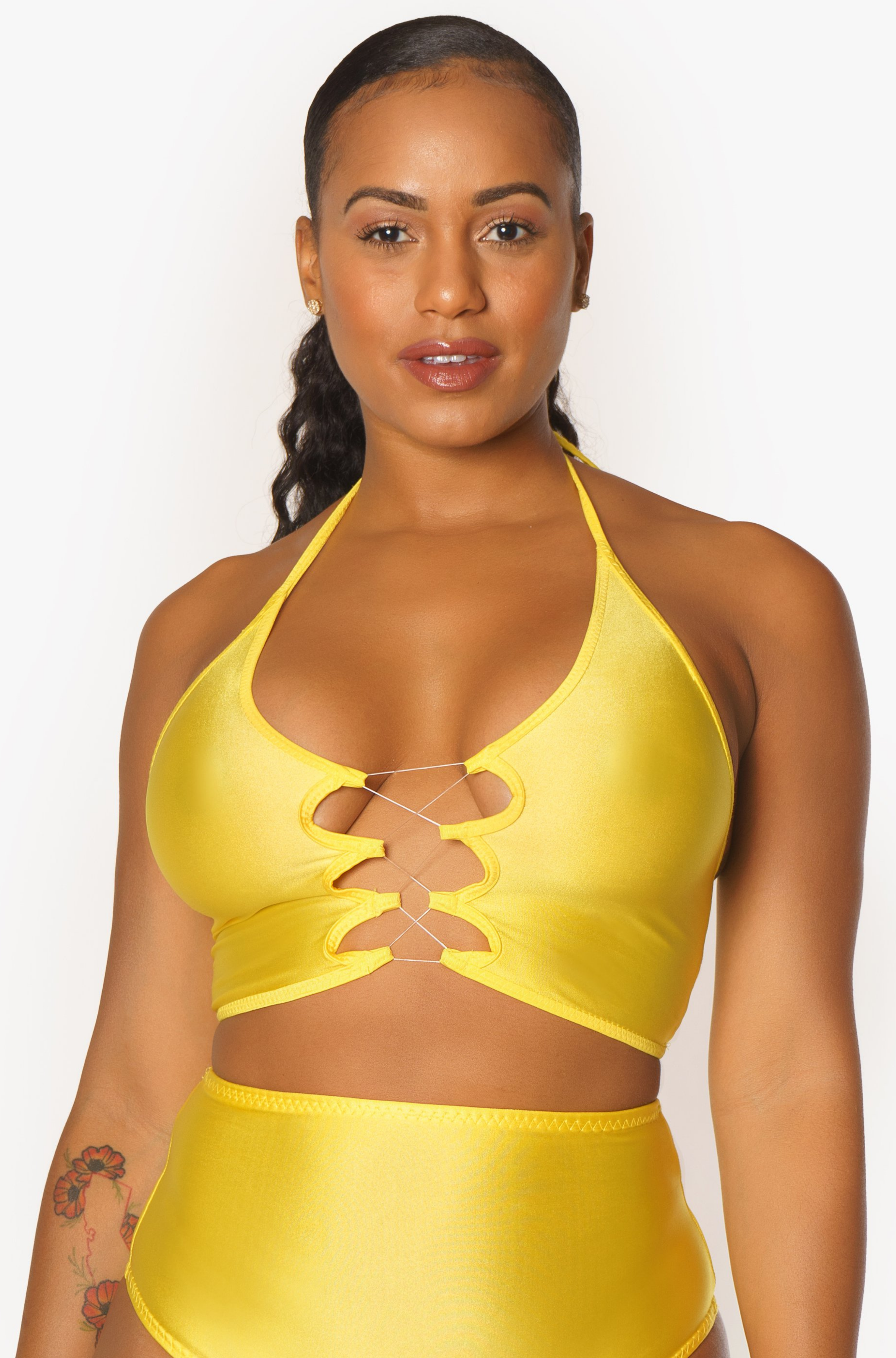 Yellow Infinity Crop Top