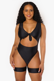 Black Tie Up Garter Bodysuit