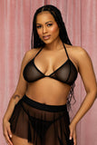 Parte superior de bikini triangular de malla negra