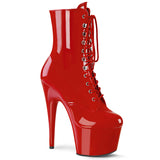 Red Patent Leather Close Toe Heel Boots