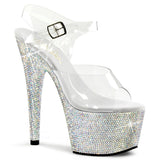 Diamond Platform Ankle Strap Clear Heels