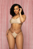 Nude Rhinestone Halter Bikini Set