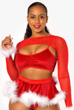 Top de terciopelo rojo con espalda nadadora