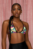 Abstract Rainbow Triangle Bikini Top