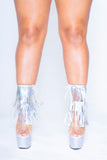 Dream Collection Clear Fringe Ankle Boots